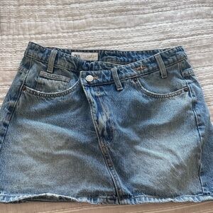 Zara Light Blue Denim Mini Skirt